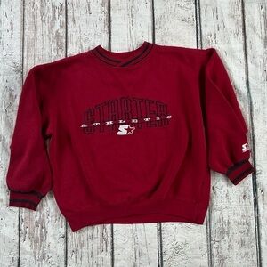 Vintage Starter Red Stitched Sports Logo Jumper Pullover Sweatshirt